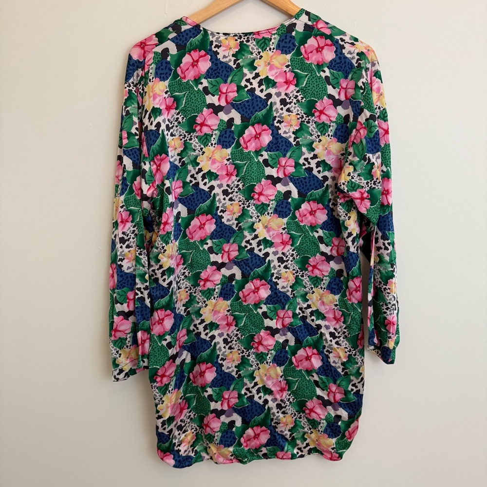 Vintage Victoria's Secret Silk Floral Top Gold Label Sleep Shirt Women's Size S - Picture 6 of 8